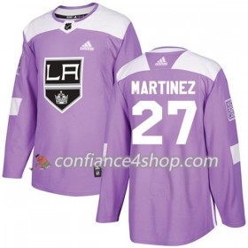 Adidas Maillot de Hockey Los Angeles Kings Alec Martinez 27 2017-2018 Violet Fights Cancer Practice Authentic - Homme